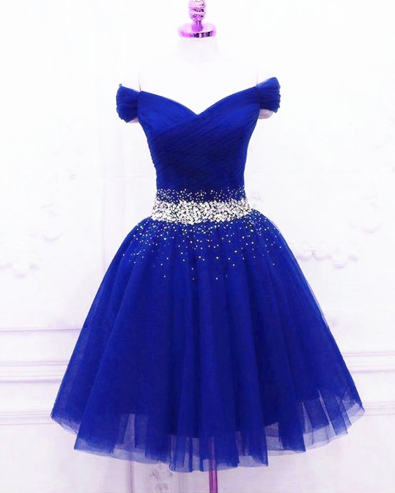 Beaded Blue Homecoming Dress ...
